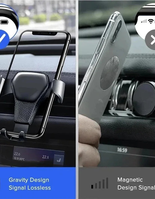 Load image into Gallery viewer, Gravity Car Phone Holder Air Vent Clip Mount Mobile Cell Stand Smartphone GPS Auto Locking Support in Car Bracket For iPhone
