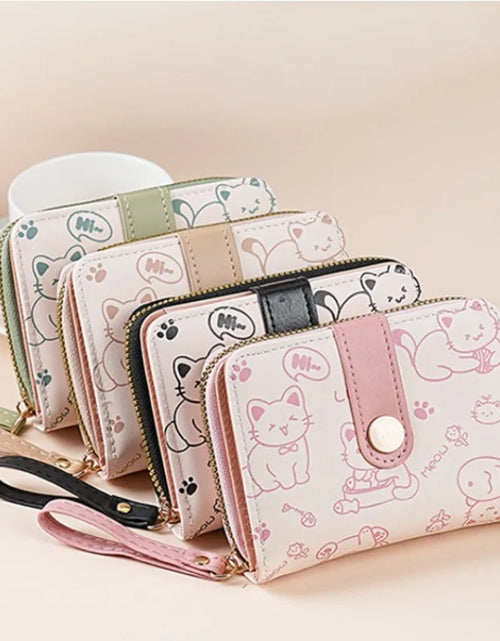 Load image into Gallery viewer, Kawaii Cat Print Wristlet
