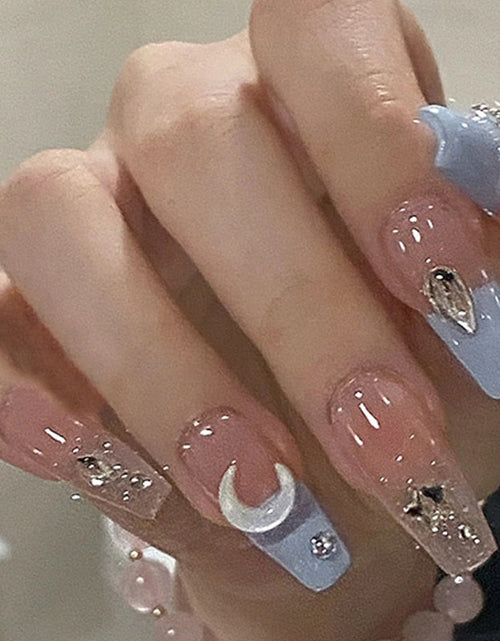 Load image into Gallery viewer, Moon &amp; Gems Press On Nails
