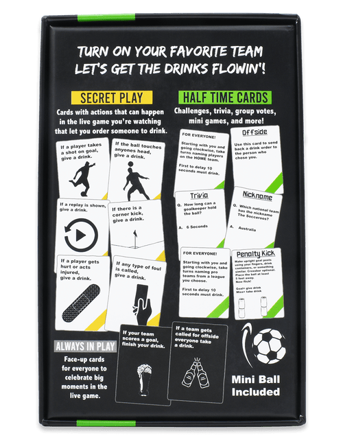 Load image into Gallery viewer, WATCH SOCCER, GET DRUNK - The Live Soccer Drinking Game
