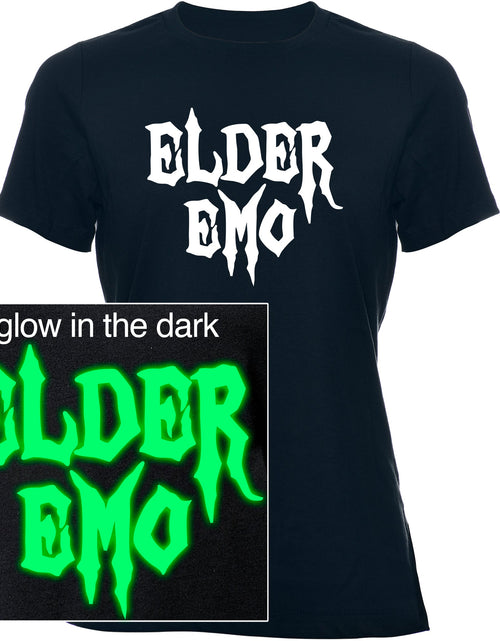 Load image into Gallery viewer, Glow in the Dark Elder Emo Black Tee Shirt
