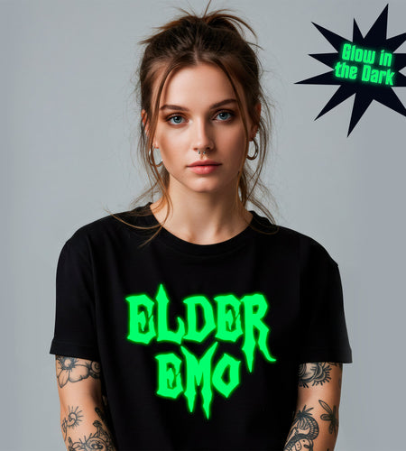 Glow in the Dark Elder Emo Black Tee Shirt