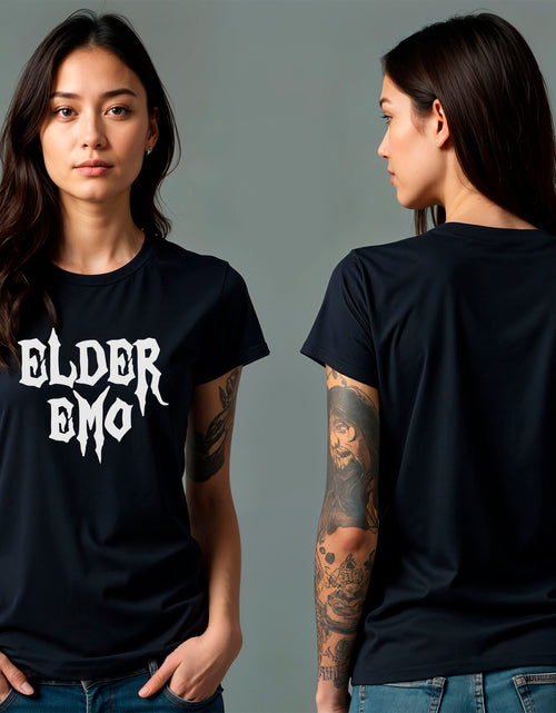 Load image into Gallery viewer, Glow in the Dark Elder Emo Black Tee Shirt
