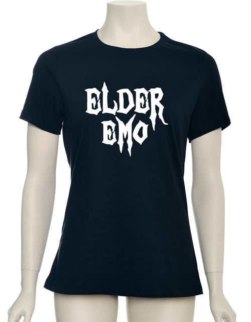 Load image into Gallery viewer, Glow in the Dark Elder Emo Black Tee Shirt
