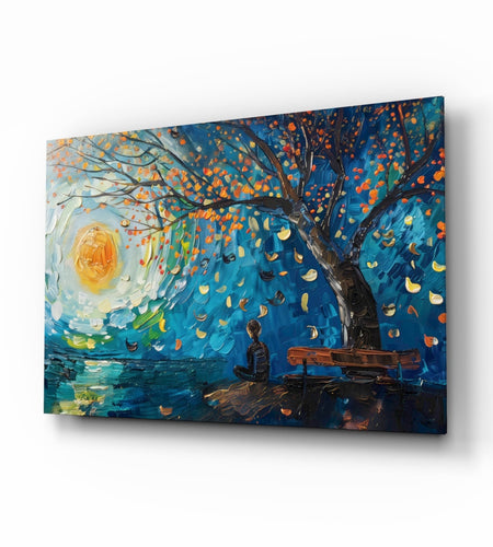 Solitude and Peace Glass Wall Art || Designer Collection