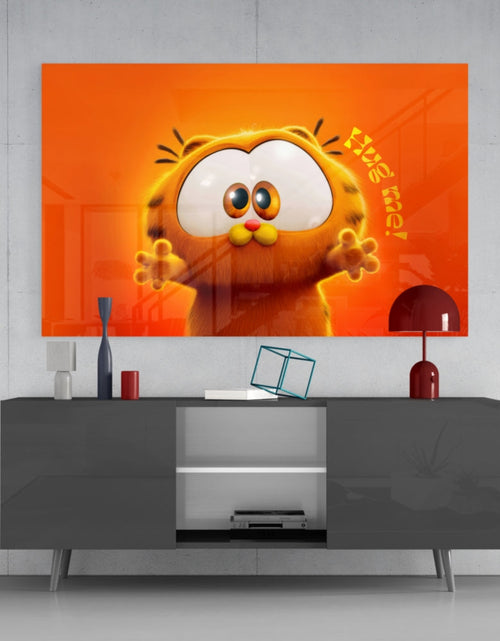 Load image into Gallery viewer, Cute Garfield Glass Wall Art || Designer Collection
