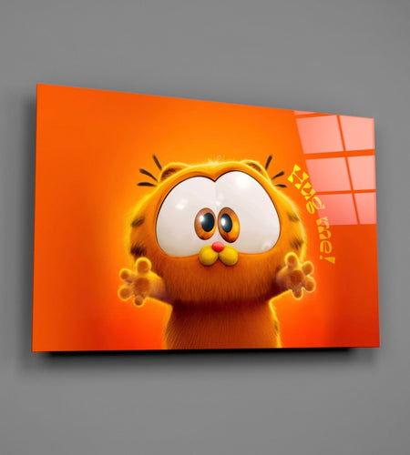 Cute Garfield Glass Wall Art || Designer Collection