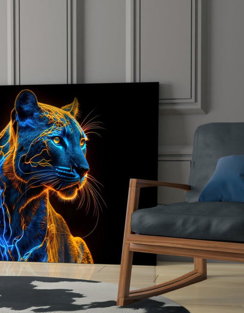 Load image into Gallery viewer, Neon Jaguar Glass Wall Art || Designer Collection

