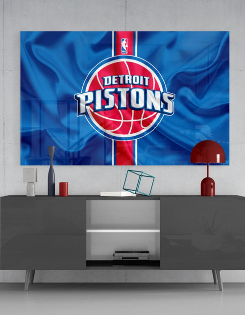 Load image into Gallery viewer, The fluctuating Detroit Pistons Glass Wall Art || Designer Collection
