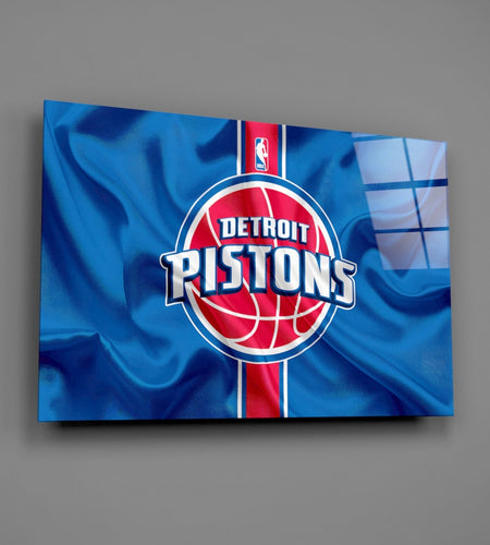 The fluctuating Detroit Pistons Glass Wall Art || Designer Collection