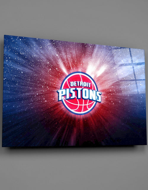Load image into Gallery viewer, Detroit Pistons: Blue Light Glass Wall Art || Designer Collection
