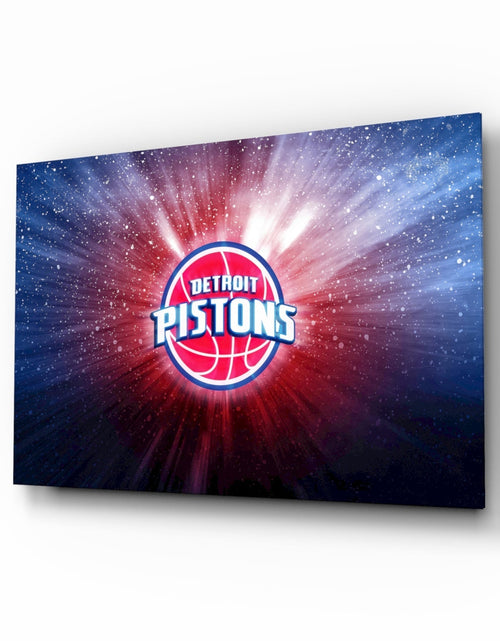 Load image into Gallery viewer, Detroit Pistons: Blue Light Glass Wall Art || Designer Collection
