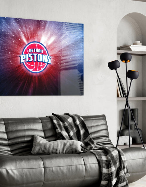 Load image into Gallery viewer, Detroit Pistons: Blue Light Glass Wall Art || Designer Collection
