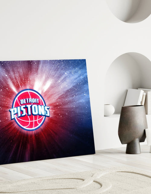 Load image into Gallery viewer, Detroit Pistons: Blue Light Glass Wall Art || Designer Collection
