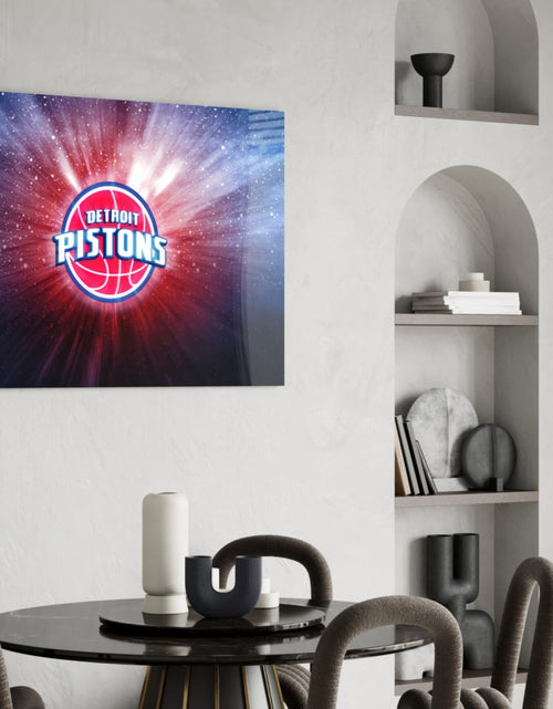 Load image into Gallery viewer, Detroit Pistons: Blue Light Glass Wall Art || Designer Collection
