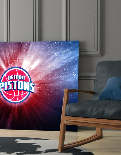 Load image into Gallery viewer, Detroit Pistons: Blue Light Glass Wall Art || Designer Collection
