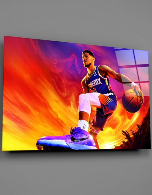 Load image into Gallery viewer, Devin Booker: Rise of the Flames Glass Wall Art || Designer Collection
