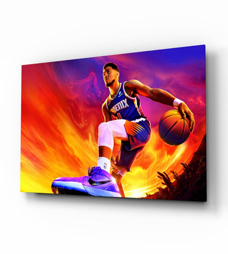 Devin Booker: Rise of the Flames Glass Wall Art || Designer Collection