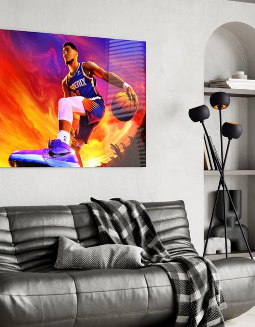 Load image into Gallery viewer, Devin Booker: Rise of the Flames Glass Wall Art || Designer Collection
