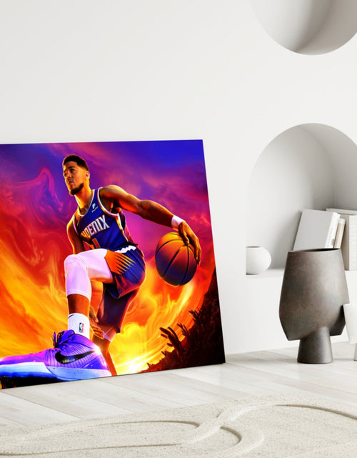 Load image into Gallery viewer, Devin Booker: Rise of the Flames Glass Wall Art || Designer Collection
