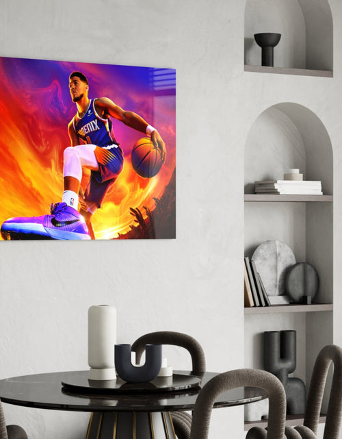 Load image into Gallery viewer, Devin Booker: Rise of the Flames Glass Wall Art || Designer Collection
