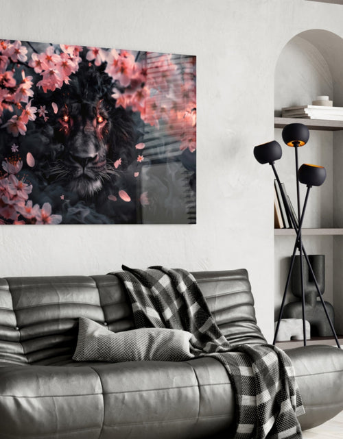 Load image into Gallery viewer, Lion of the Night Glass Wall Art || Designer Collection
