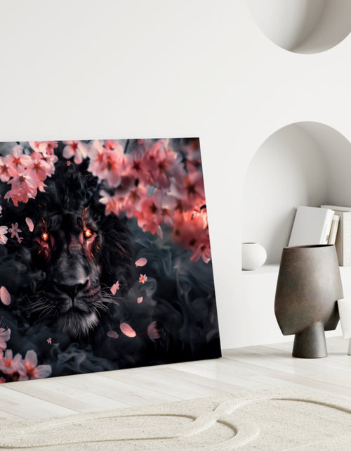 Load image into Gallery viewer, Lion of the Night Glass Wall Art || Designer Collection

