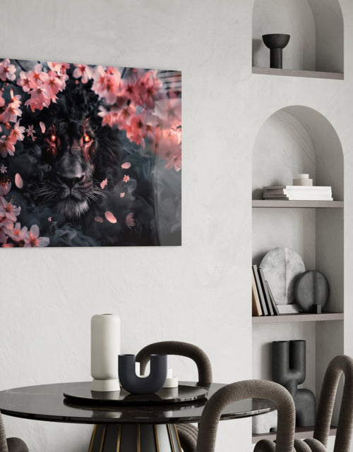Load image into Gallery viewer, Lion of the Night Glass Wall Art || Designer Collection
