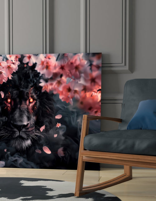 Load image into Gallery viewer, Lion of the Night Glass Wall Art || Designer Collection
