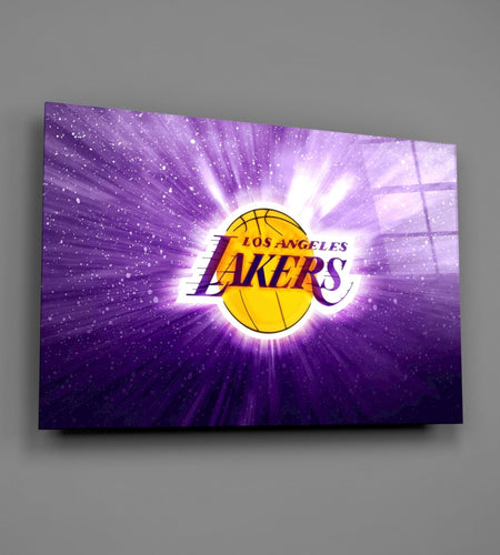 Los Angeles Lakers: Purple Flash  Glass Wall Art || Designer Collection