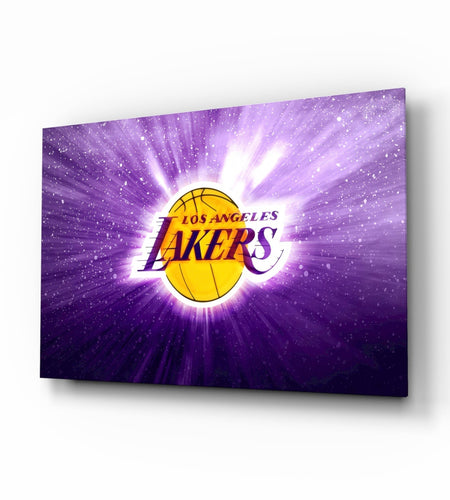 Los Angeles Lakers: Purple Flash  Glass Wall Art || Designer Collection