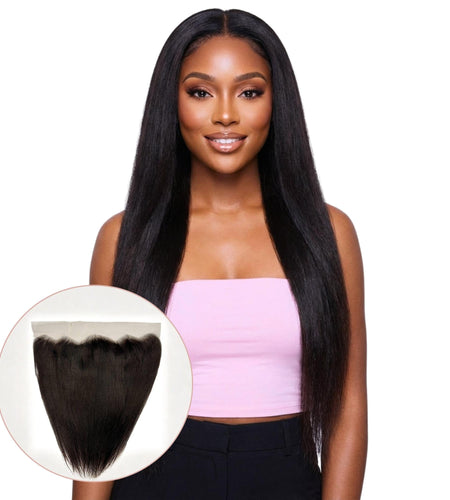 Yaki Straight 13x4 Transparent Lace Human Hair Frontal