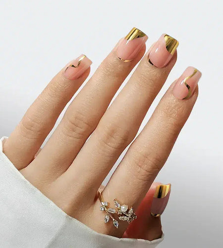 Golden Hour Square Nails - Press On Nails
