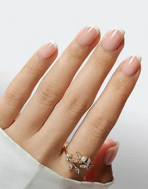 Load image into Gallery viewer, Classic French Square Nails - Press On Nails

