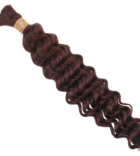 Burgundy Deep Wave Color 99J Bulk 100% Human Braiding Hair