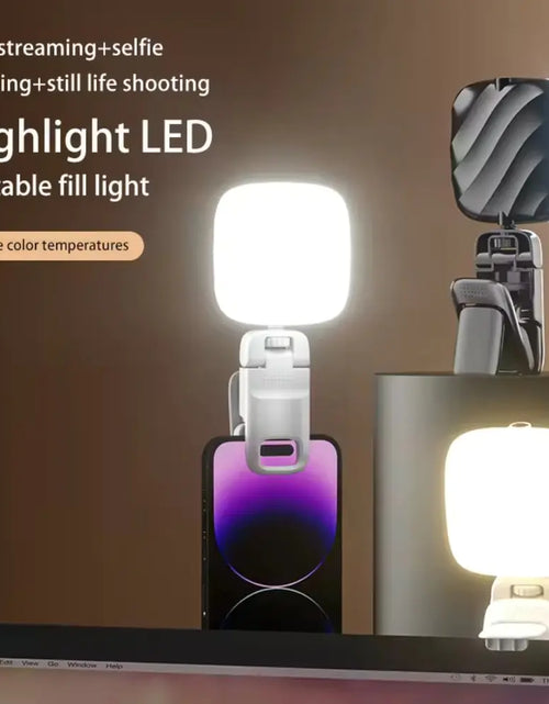 Load image into Gallery viewer, LED Clip-on Phone Light with Adjustable Stand
