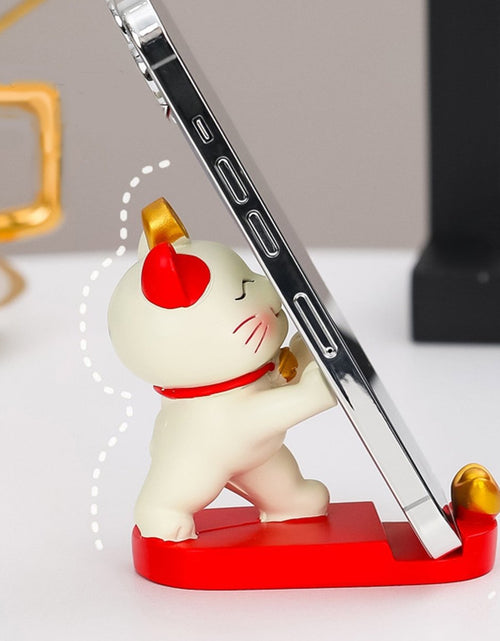 Load image into Gallery viewer, Fortune Cat Phone Stand – Cute Japanese Maneki Neko Decor Gift
