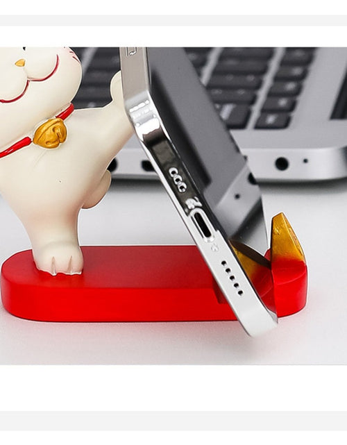 Load image into Gallery viewer, Fortune Cat Phone Stand – Cute Japanese Maneki Neko Decor Gift
