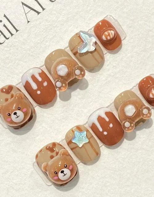 Load image into Gallery viewer, Cute Teddy Bear Press on Nails
