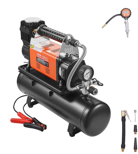 Heavy Duty Air Compressor & 6L Tank 6.35CFM Portable Tire Inflator 150PSI