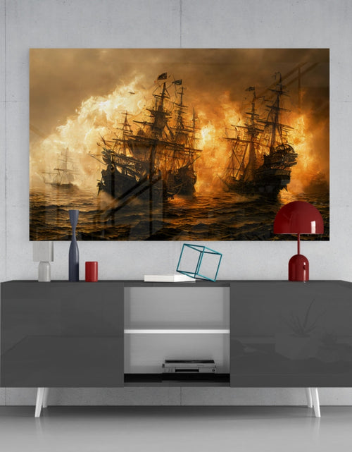 Load image into Gallery viewer, Red Storm Glass Wall Art  || Designer Collection
