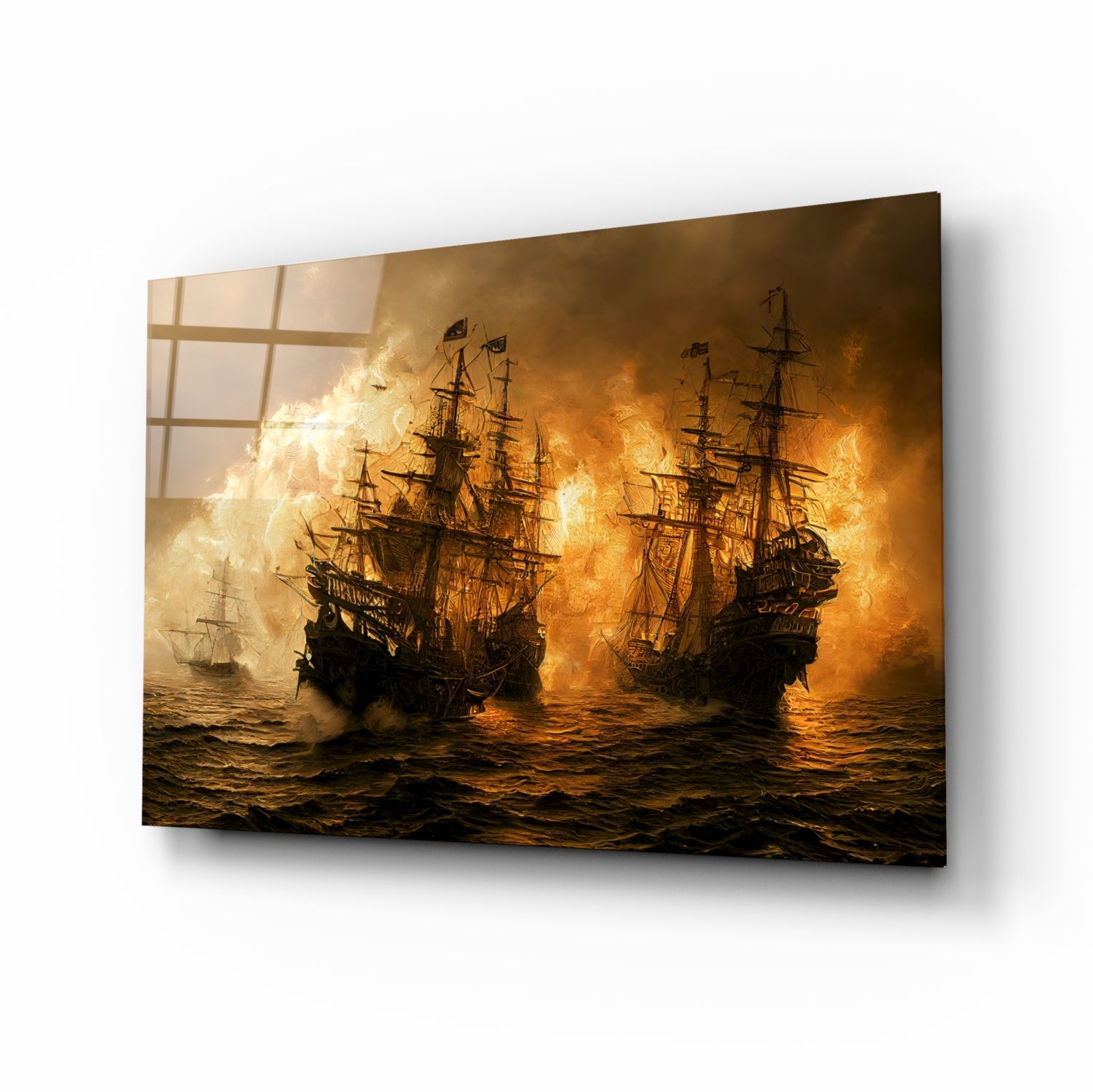 Red Storm Glass Wall Art  || Designer Collection