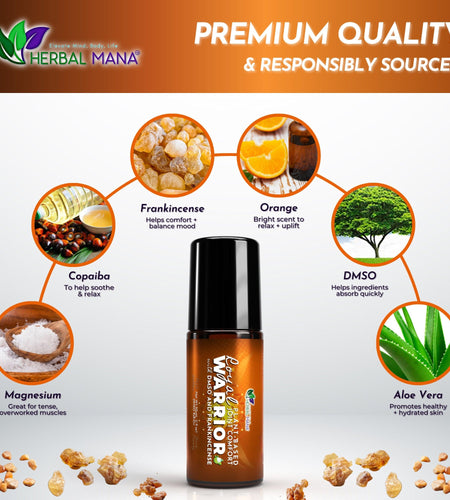 Frankincense DMSO Roll-On for Joint Comfort (No Menthol) | Royal Warrior
