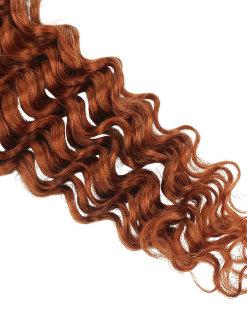 Load image into Gallery viewer, Copper Deep Wave Color 350 Bulk 100% Human Braiding Hair
