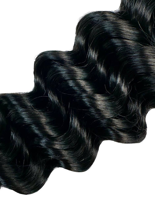 Load image into Gallery viewer, Jet Black Deep Wave Bulk 100% Human Braiding Hair
