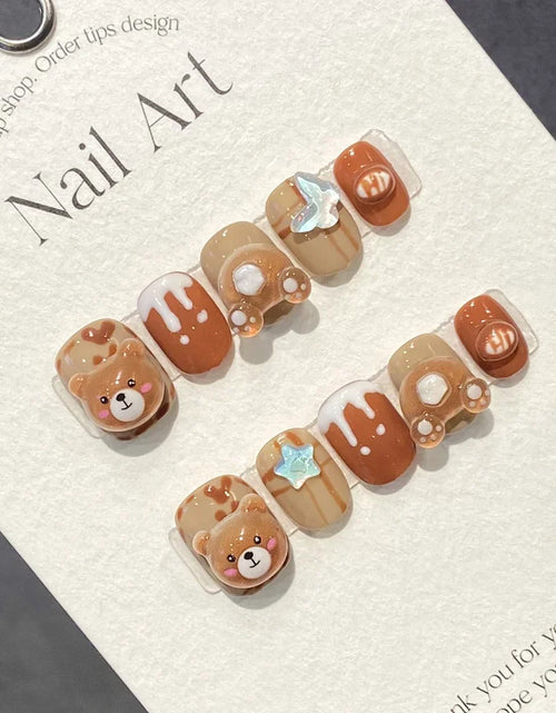 Load image into Gallery viewer, Cute Teddy Bear Press on Nails
