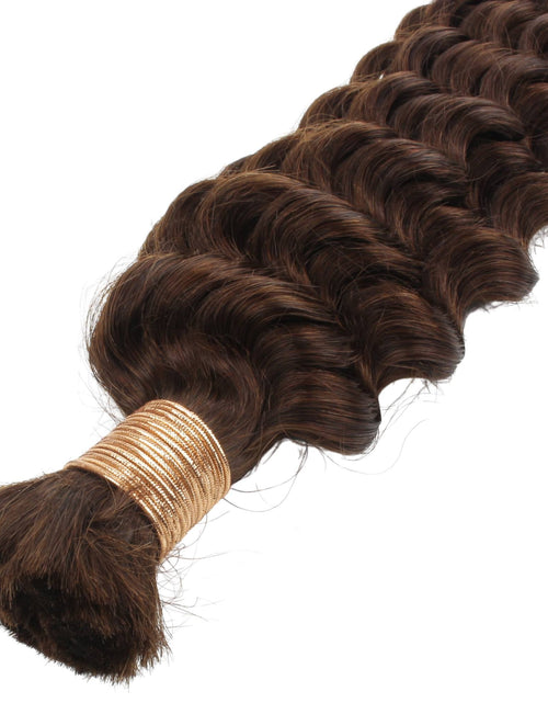 Load image into Gallery viewer, Medium Brown Deep Wave Color 4 Bulk 100% Human Braiding Hair
