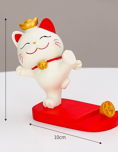 Load image into Gallery viewer, Kawaii Lucky Cat Phone Stand – Maneki Neko Style for All Phones
