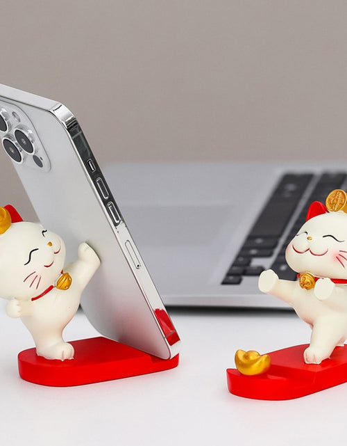 Load image into Gallery viewer, Kawaii Lucky Cat Phone Stand – Maneki Neko Style for All Phones
