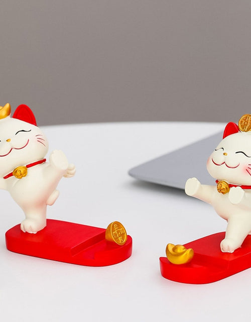 Load image into Gallery viewer, Kawaii Lucky Cat Phone Stand – Maneki Neko Style for All Phones

